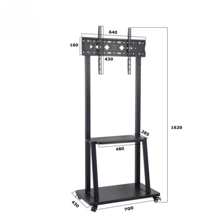 Chariot TV mobile ( VESA 600 x 400 ) - Noir | ECP Grossiste informatique