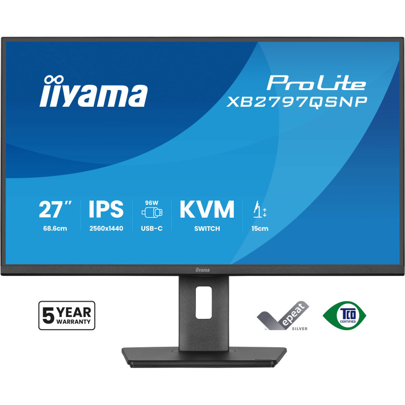 iiyama ProLite XB2797QSNP-B1 écran plat de PC 68,6 cm (27") 2560 x 1440 pixels Quad HD LED Noir