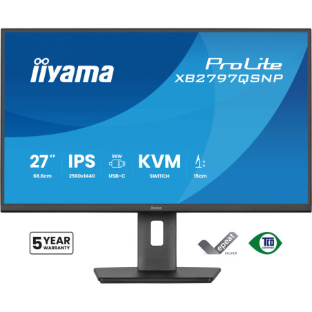 iiyama ProLite XB2797QSNP-B1 écran plat de PC 68,6 cm (27") 2560 x 1440 pixels Quad HD LED Noir