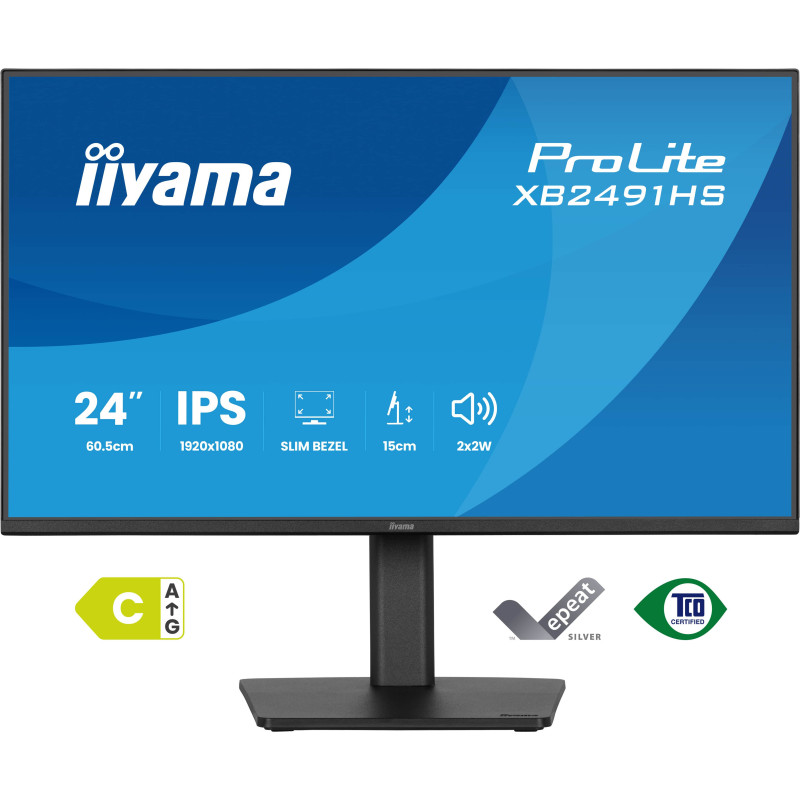iiyama ProLite XB2491HS-B1 écran plat de PC 60,5 cm (23.8") 1920 x 1080 pixels Full HD LCD Noir