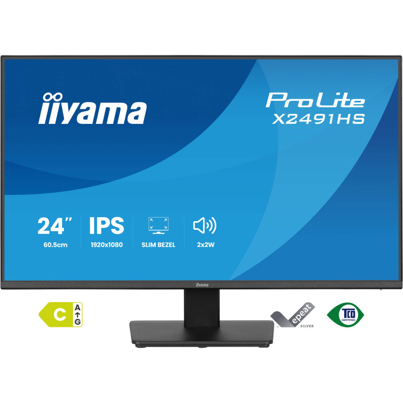 iiyama ProLite X2491HS-B1 écran plat de PC 60,5 cm (23.8") 1920 x 1080 pixels Full HD LCD Noir