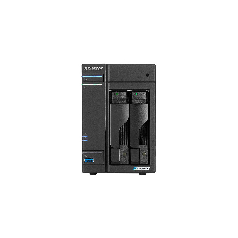 Asustor LOCKERSTOR 2 Gen2 + (AS6702T v2) NAS Bureau Intel® Celeron® N5105 4 Go DDR4 0 To ADM Noir