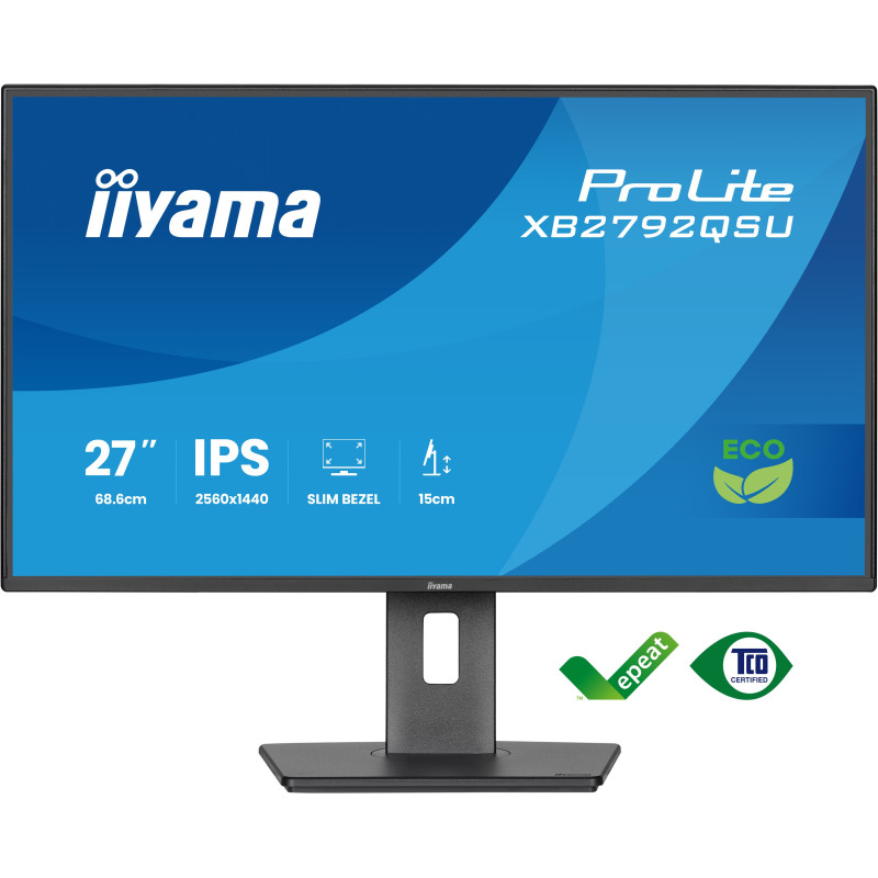 iiyama ProLite XB2792QSU-B1 écran plat de PC 68,6 cm (27") 2560 x 1440 pixels Quad HD LED Noir