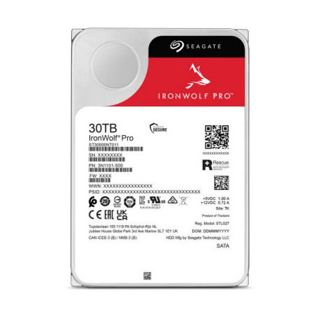 Seagate IronWolf Pro ST30000NT011 disque dur 30 To 7200 tr min 512 Mo 3.5" Série ATA III