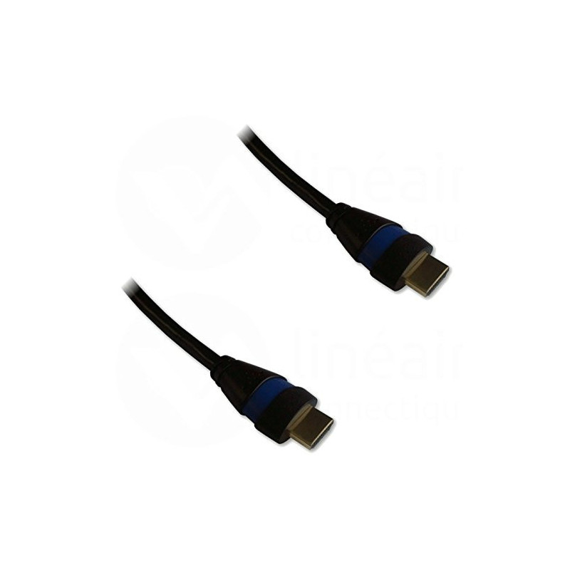 NONVI020918 Cordon HDMI 2.0 Ethernet 3m A-A M-M Noir Bleu
