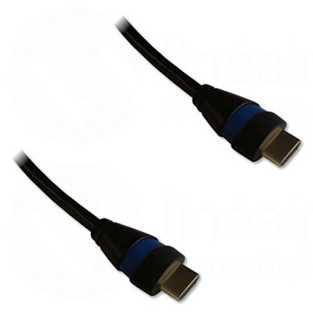 NONVI020918 Cordon HDMI 2.0 Ethernet 3m A-A M-M Noir Bleu
