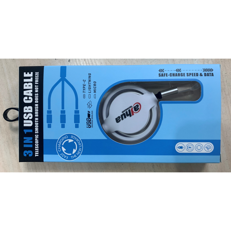 Dahua - Cable Retractable 3in1: TypeC / Lightning / Micro | ECP Grossiste informatique