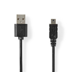 Nedis CCGL60301BK20 câble USB USB 2.0 2 m USB A Surface connect 5-pin Noir