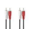 Nedis CAGL24200BK100 câble audio 10 m 2 x RCA Rouge, Blanc