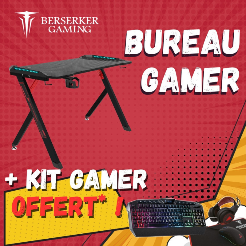 Crazy Pack Berserker - Bureau Gamer Balder 120 + Kit Gamer Offert !
