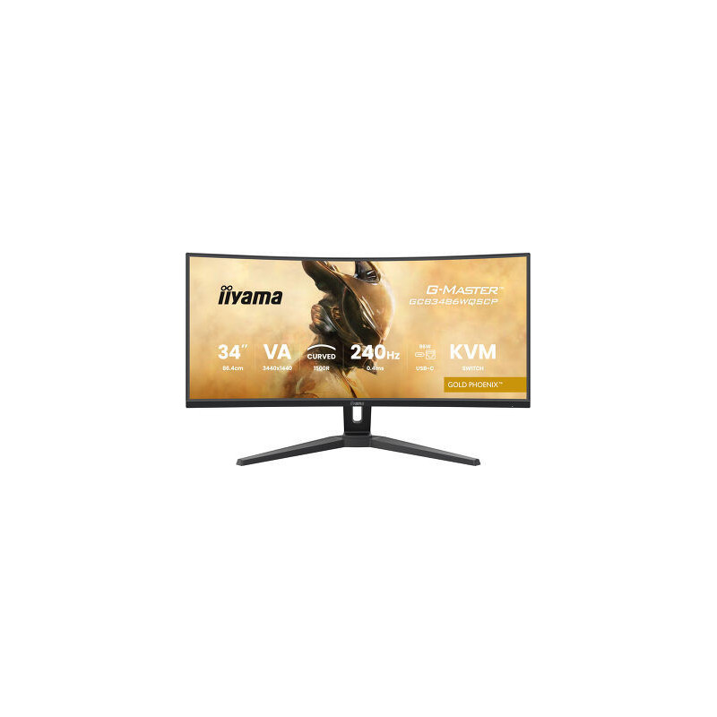 IIYAMA GCB3486WQSCP-B1 (Gold Phoenix) - 34p VA UWQHD incurvé 0,4ms 500cd/m² 2HDMi-DP USB-C.Dock RJ | ECP Grossiste informatique