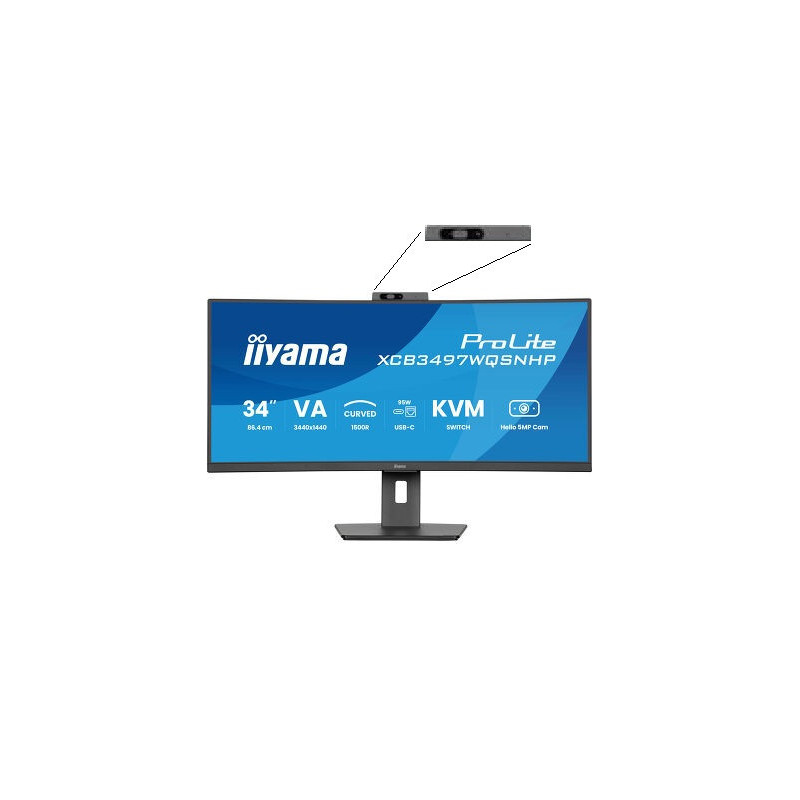 IIYAMA XCB3497WQSNPH-B1 (Prolite) - 34p VA UWQHD Incurvé 0.4ms 350cd/m² 2HDMI-DP USB-C.DOCK KVM 2x | ECP Grossiste informatique