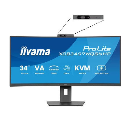 IIYAMA XCB3497WQSNPH-B1 (Prolite) - 34p VA UWQHD Incurvé 0.4ms 350cd/m² 2HDMI-DP USB-C.DOCK KVM 2x | ECP Grossiste informatique