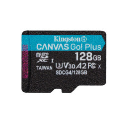 Kingston Technology Carte microSDXC Canvas Go Plus Gen4 200R A2 U3 de 128 Go, pack unique sans ADP