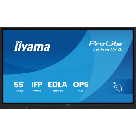 iiyama TE6513A-B1AG Écran d'affichage dynamique Écran plat interactif 163,8 cm (64.5") Wifi 450 cd m² 4K Ultra HD Noir Écran