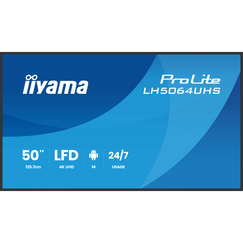 iiyama LH7564UHS-B1AG Écran d'affichage dynamique Écran plat de signalisation numérique 190,5 cm (75") Wifi 500 cd m² 4K Ultra