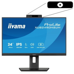 IIYAMA XUB2490HSUH-B2 - 23,8p IPS FHD 4ms 250cd/m² HDMi-DP 3USB WebCam 5MP 2x2W Règlable Noir | ECP Grossiste informatique