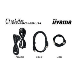 IIYAMA XUB2490HSUH-B2 - 23,8p IPS FHD 4ms 250cd/m² HDMi-DP 3USB WebCam 5MP 2x2W Règlable Noir | ECP Grossiste informatique