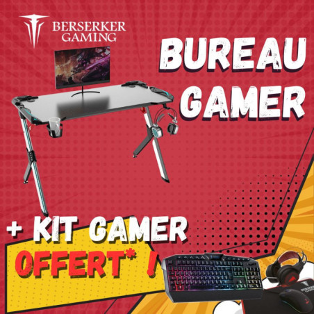 Crazy Pack Berserker - Bureau Gamer Balder Delux 120 + Kit Gamer OFFERT!