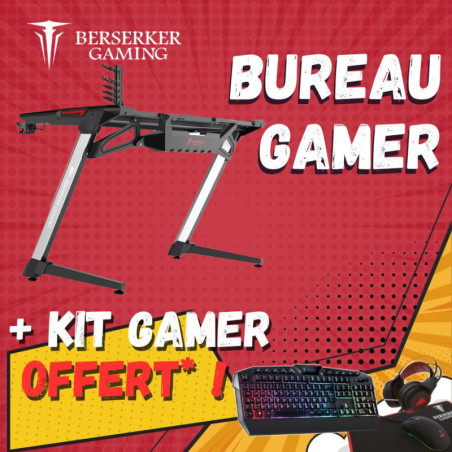 Bureau Gamer + pack CLavier+Souris+TAPIS+CASQUE RGB offert | ECP Grossiste informatique