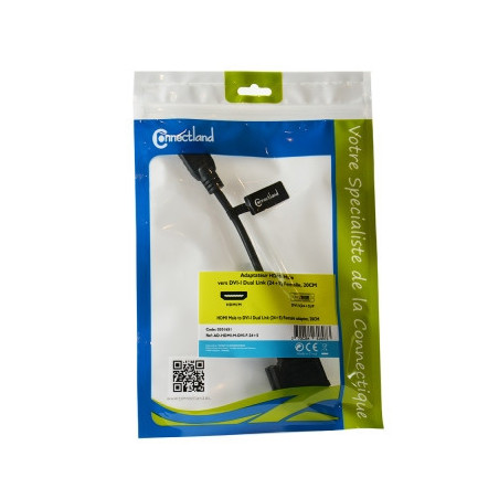 ADAPT.HDMI MALE TO DVI FEMELLE (24+5) 20CM | ECP Grossiste informatique