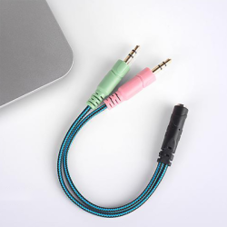 ADAPT- JACK AUDIO STEREO 2 MALES x 1 FEMELLE EN CABLE 25CM AUD | ECP Grossiste informatique
