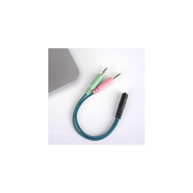 ADAPT- JACK AUDIO STEREO 2 MALES x 1 FEMELLE EN CABLE 25CM AUD | ECP Grossiste informatique