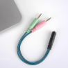 ADAPT- JACK AUDIO STEREO 2 MALES x 1 FEMELLE EN CABLE 25CM AUD | ECP Grossiste informatique
