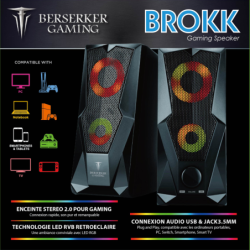 HP BSK GAMING 2.0 BROKK BLACK-ILLUMINATED 6W | ECP Grossiste informatique