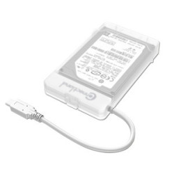 Connectland BE-USB3.1-G2-28-WH Boîtier de disques de stockage Boîtier disque dur SSD Transparent, Blanc 2.5"