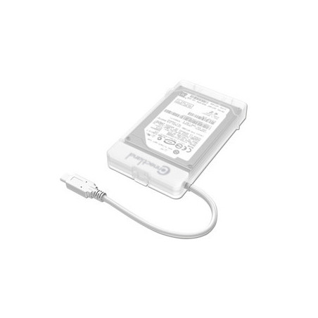 Connectland BE-USB3.1-G2-28-WH Boîtier de disques de stockage Boîtier disque dur SSD Transparent, Blanc 2.5"