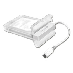 Connectland BE-USB3.1-G2-28-WH Boîtier de disques de stockage Boîtier disque dur SSD Transparent, Blanc 2.5"