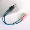 ADAPT JACK AUDIO STEREO 1 MALE x2 FEMELLE EN CABLE 25CM DAG | ECP Grossiste informatique