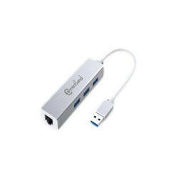 Adaptateur USB3 vers RJ45 GbE +HUB 3p USB3.0 ALU | ECP Grossiste informatique