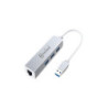 Adaptateur USB3 vers RJ45 GbE +HUB 3p USB3.0 ALU | ECP Grossiste informatique