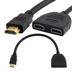 SPILTTER HDMI 1 ENTRE 2 SORTIES EN ADAPTATEUR CABLE SUPPORT 4K 30cm | ECP Grossiste informatique