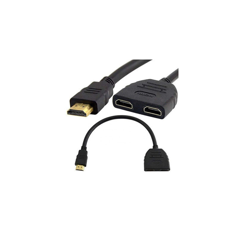 SPILTTER HDMI 1 ENTRE 2 SORTIES EN ADAPTATEUR CABLE SUPPORT 4K 30cm | ECP Grossiste informatique
