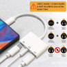 Adaptateur USB-C (M) vers JACK+2-TYPE-C | ECP Grossiste informatique