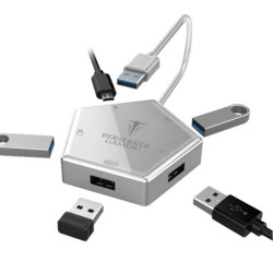 Convertisseur 4 ports usb 3.0 pour N-Switch-PS5/4/3 / Xbox-one Hermod silver | ECP Grossiste informatique