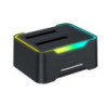 STATION 2xHDD SATA SORTIES USB V3 BLACK STATION 2xHDD ABS ILLUMINATED | ECP Grossiste informatique