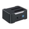 STATION 2xHDD SATA SORTIES USB V3 BLACK STATION 2xHDD ABS ILLUMINATED | ECP Grossiste informatique
