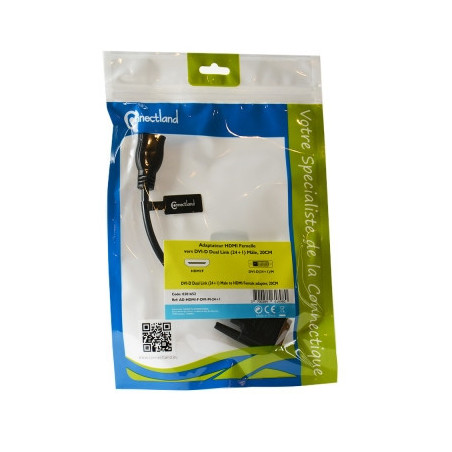 ADAPT.HDMI FEMELLE TO DVI MALE ( 24+1 ) 20CM | ECP Grossiste informatique