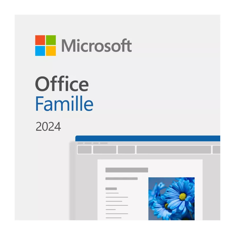 Microsoft Office Famille 2024 - Dématérialisé (mail) - 1 PC/MAC - Français - Officiel