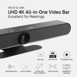 IPEVO VC-B4K (Noir) Barre vidéo UHD 4K tout-en-un | ECP Grossiste informatique
