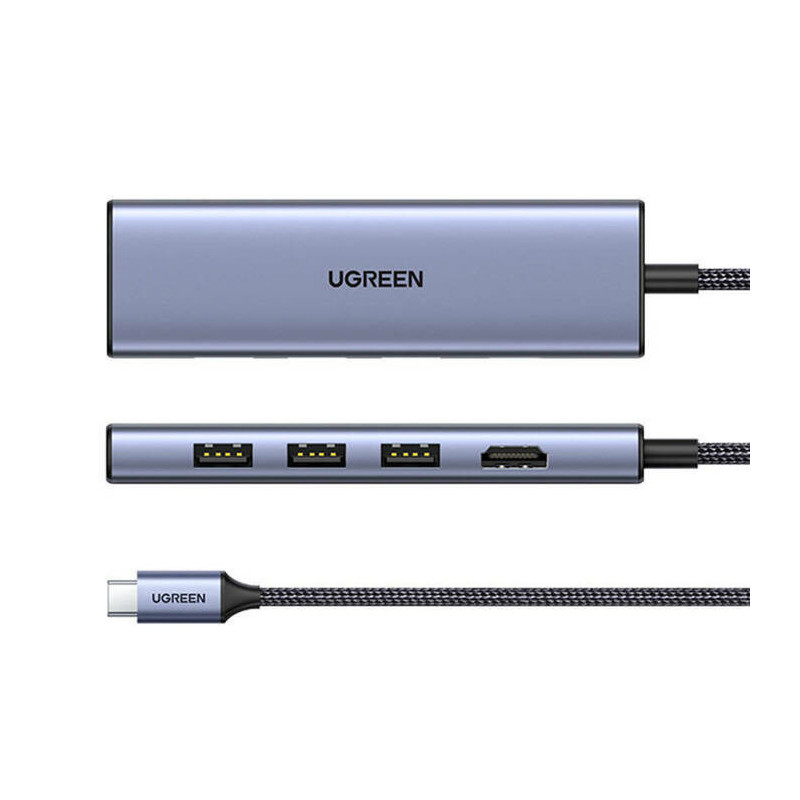 Ugreen 20956A hub & concentrateur USB Type-C 5000 Mbit s Argent