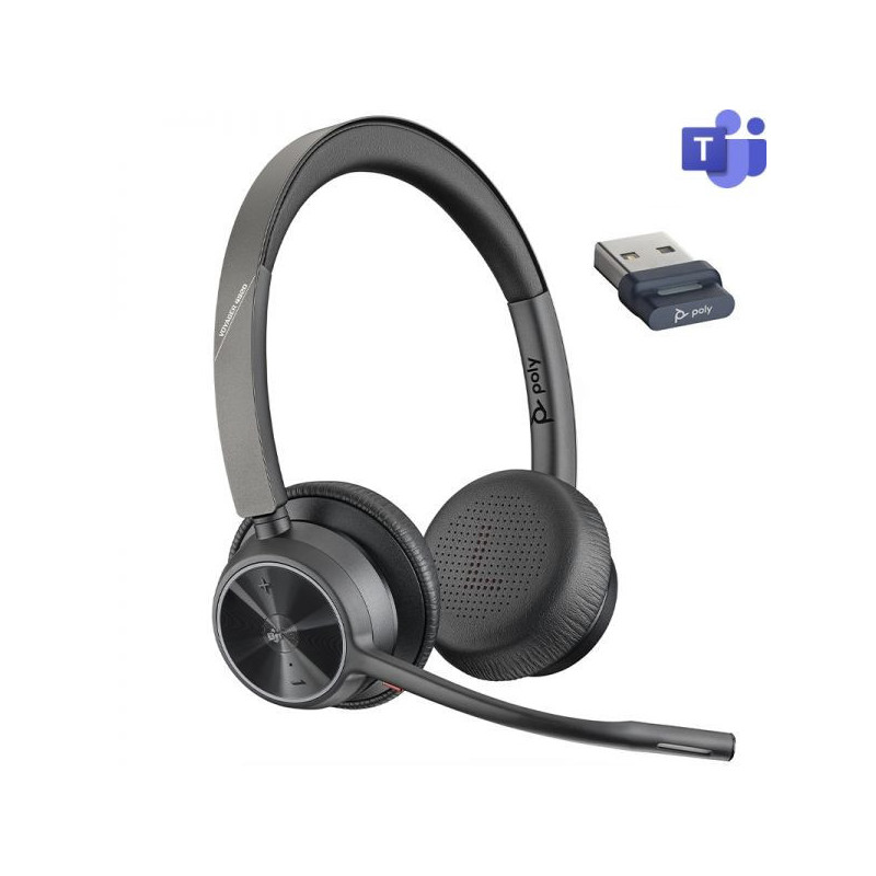 Poly Micro-casque Poly Voyager 4320 certifié Microsoft Teams USB-A