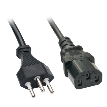 LINDY 2m Swiss IEC-Mains lead