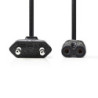 NEDAL044683 Cordon secteur IEC-320-C7 Droit 3m Noir