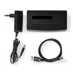 STATION 1xHDD SATA 2.5p / 3.5p SORTIES USB V3 BLACK | ECP Grossiste informatique