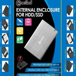 1908126 Boîtier externe 2.5p SATA USB 3.0 Alu sans vis Silver | ECP Grossiste informatique